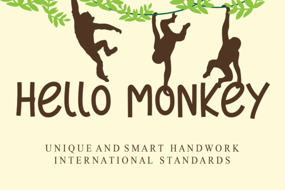 Hello Monkey Display Font for Quirky Craft Designs